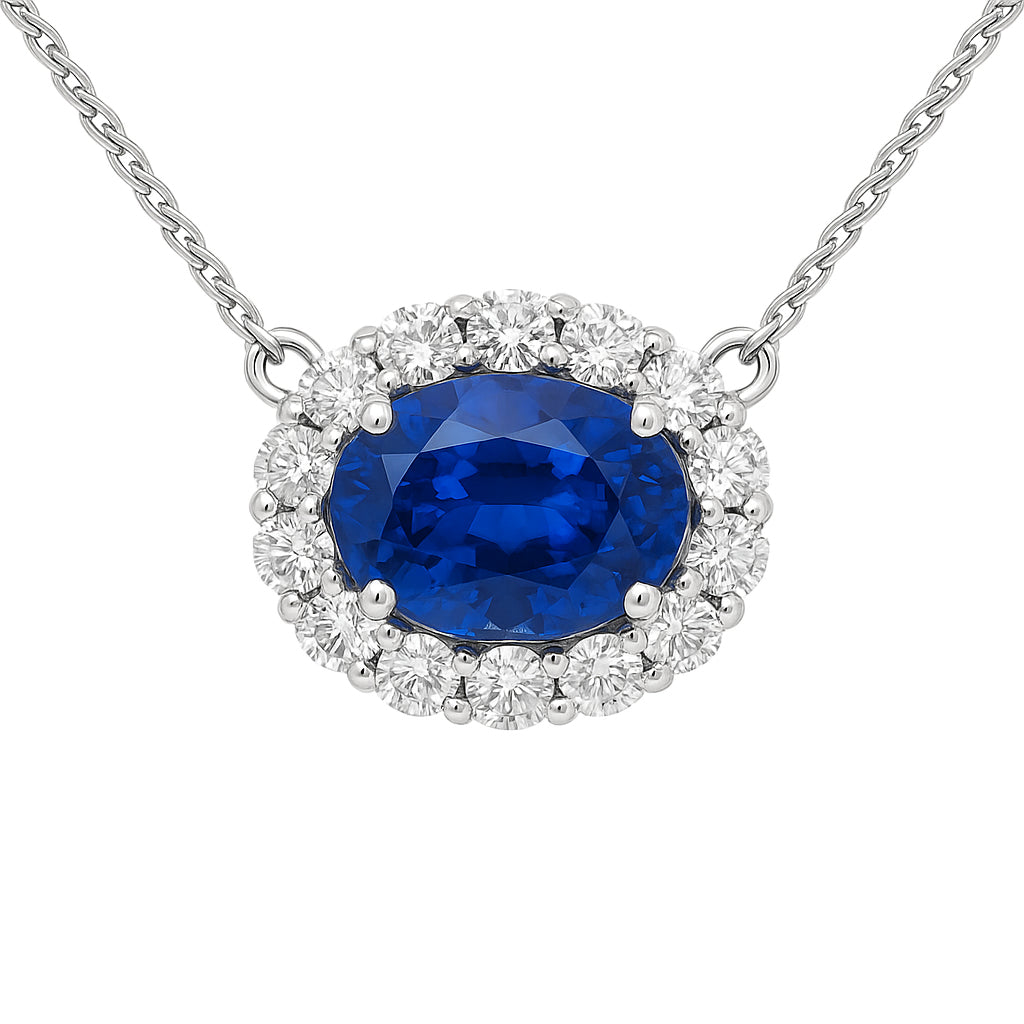 SN055957 - Necklace 18KW/1.1G 1SAPP-1.23CT 12RD-0.34CT