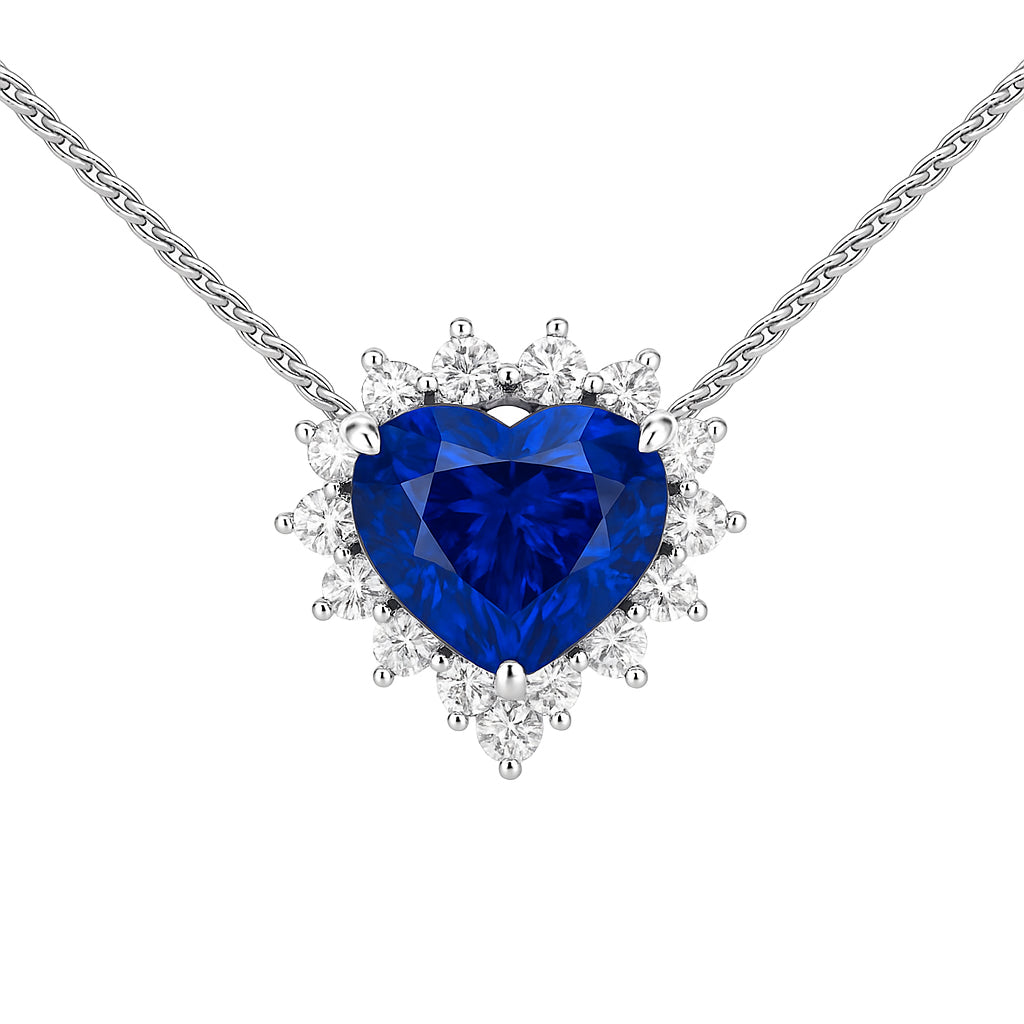 SN056545 - Necklace 18KW/3.1G 1SAPP-2.00CT 16RD-0.30CT