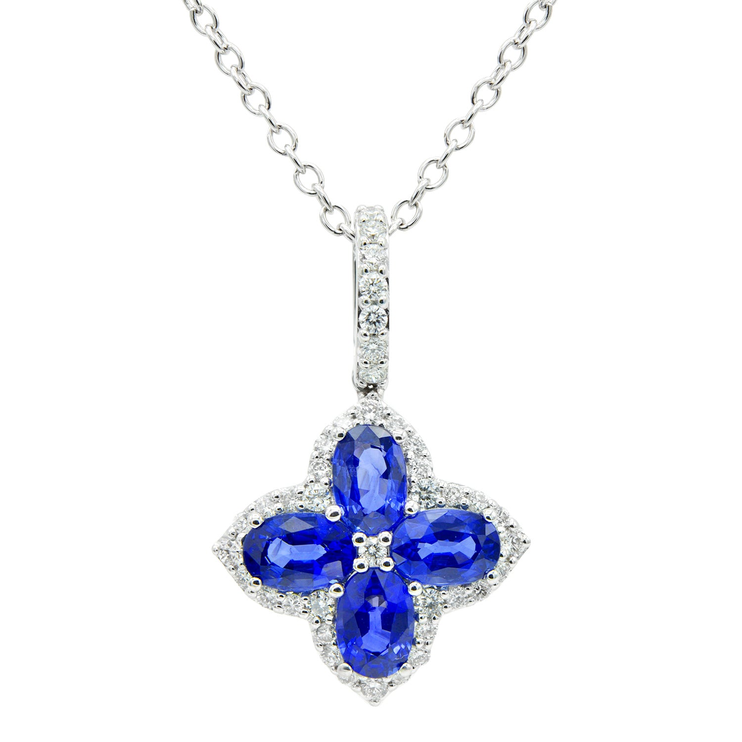 18KW Blue Sapphire Pendant