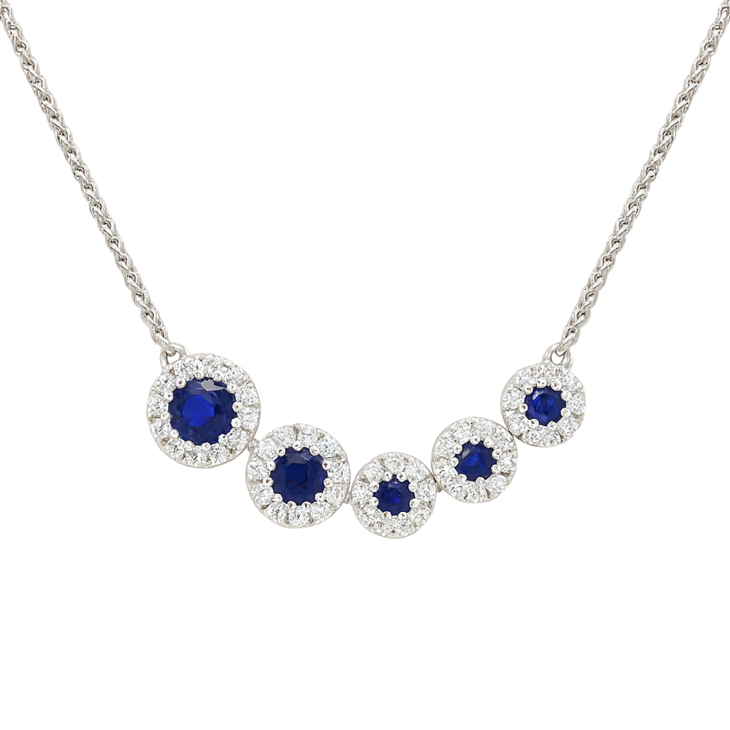 18K White Gold Blue Sapphire Pendant, 0.7ct
