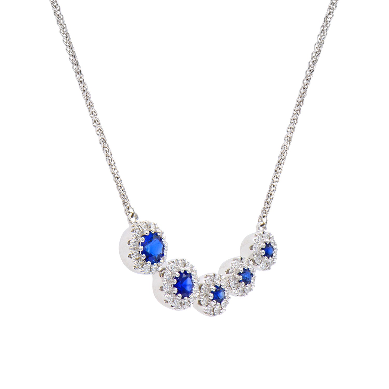 18K White Gold Blue Sapphire Pendant, 0.7ct