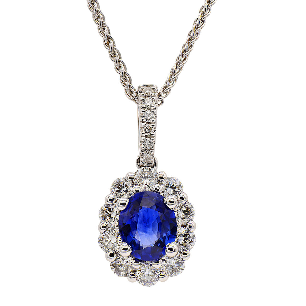 18KW Blue Sapphire Pendant