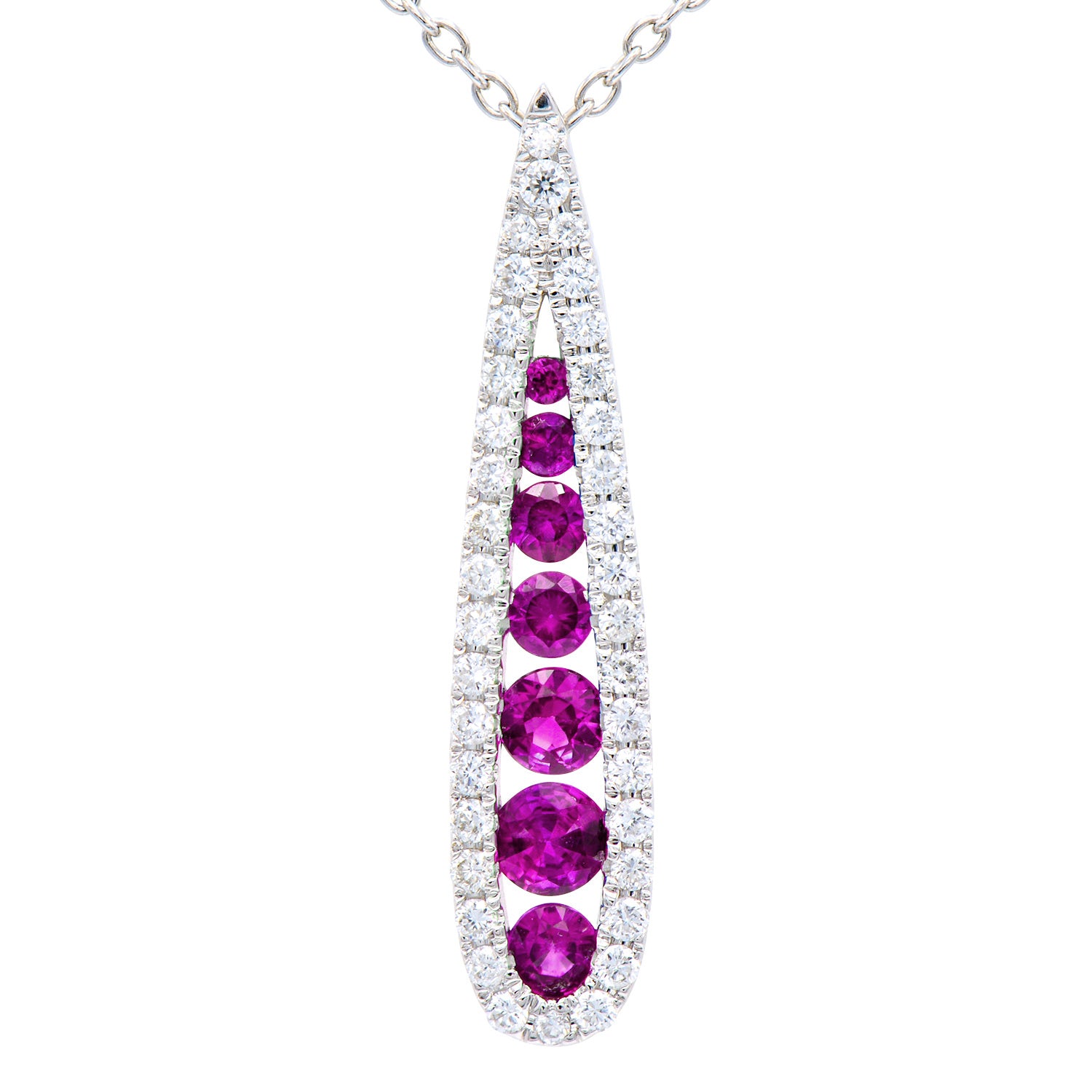 ASP154427P - Pendant 14KW/1.0G 7P.SAPP-0.53CT 37RD-0.26CT