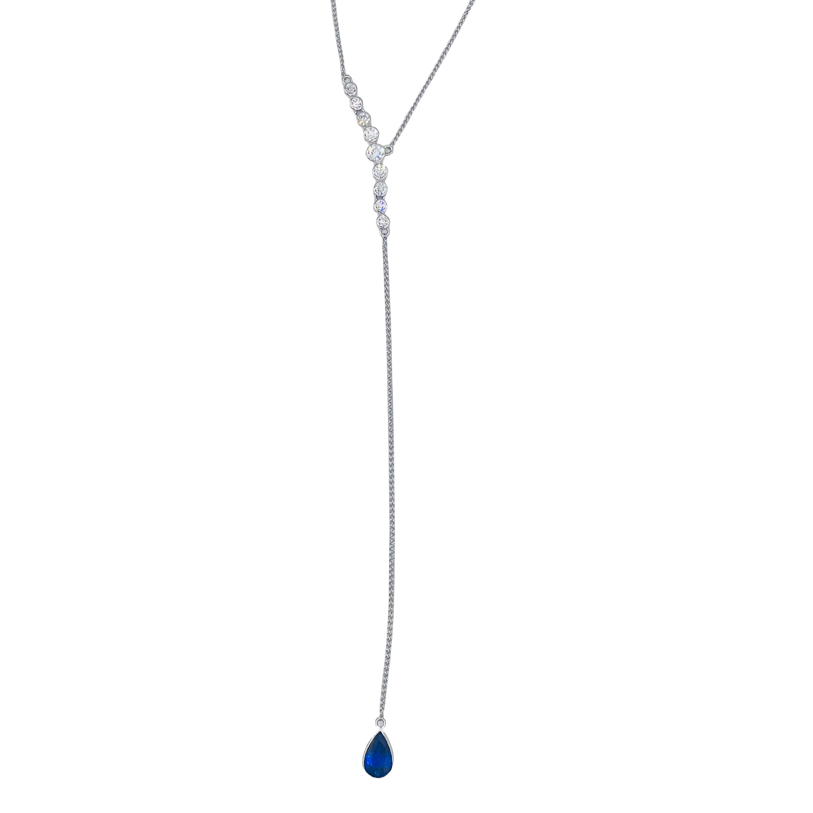 SP055521 - Necklace 18KW/1.5G 1SAPP-1.10CT 9RD-0.42CT
