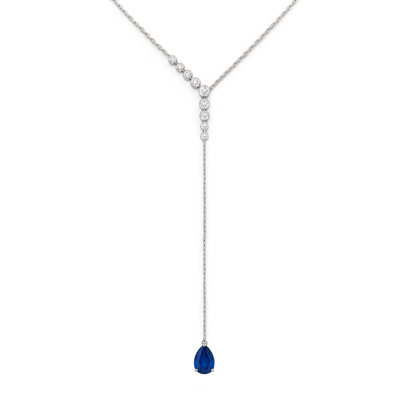 SP055521 - Necklace 18KW/1.5G 1SAPP-1.10CT 9RD-0.42CT