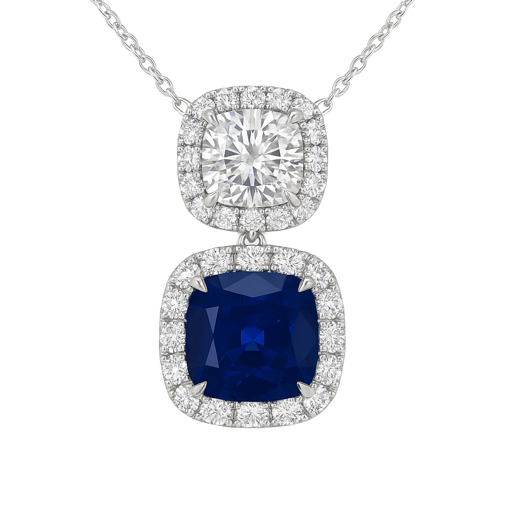 SP056435 - Pendant 18KW/2.2G 1SAPP-3.13CT 1DIA-0.70CT 28RD-0.57CT