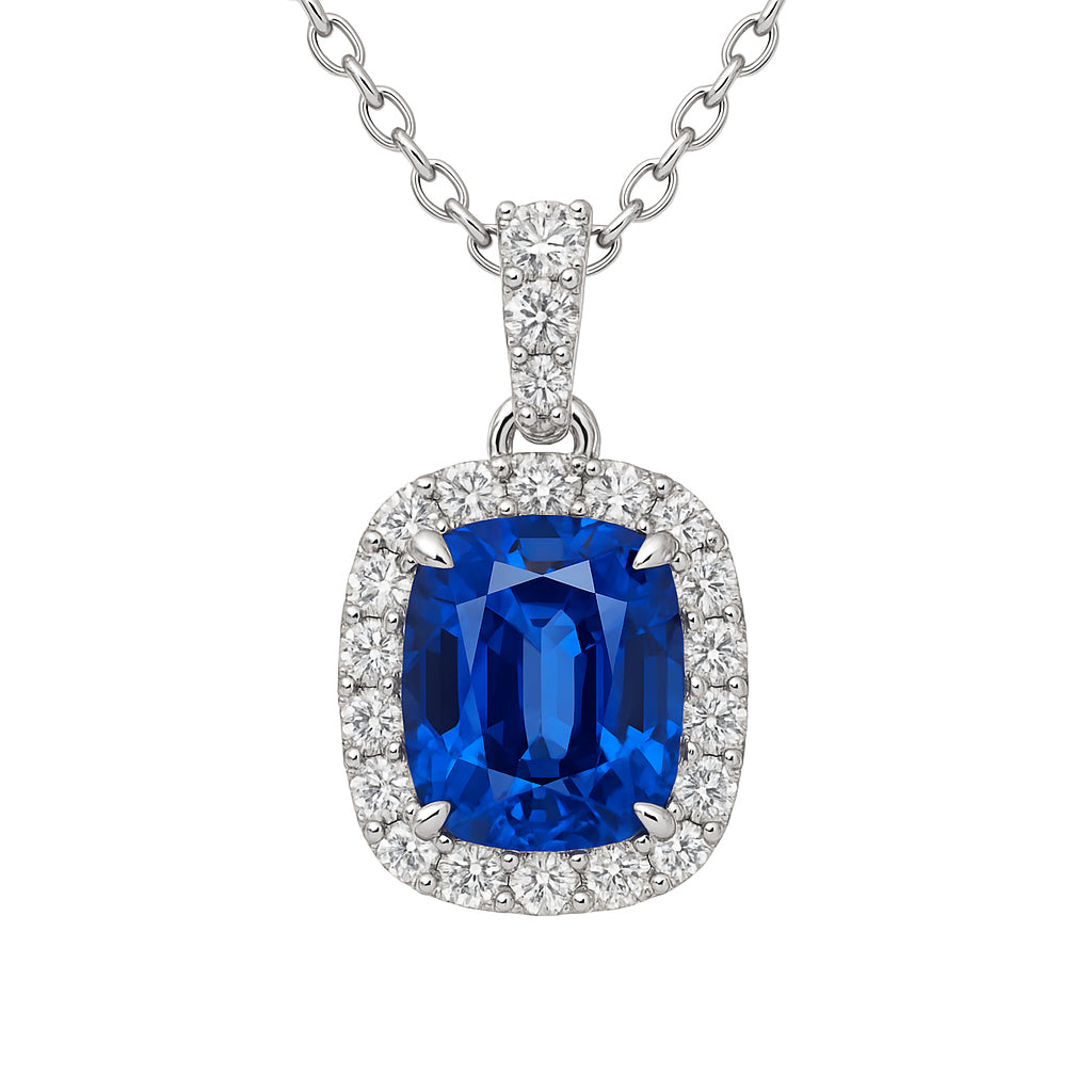 SP056451 - Pendant 18KW/1.6G 1SAPP-2.95CT 1RD-0.04CT 20RD-0.42CT