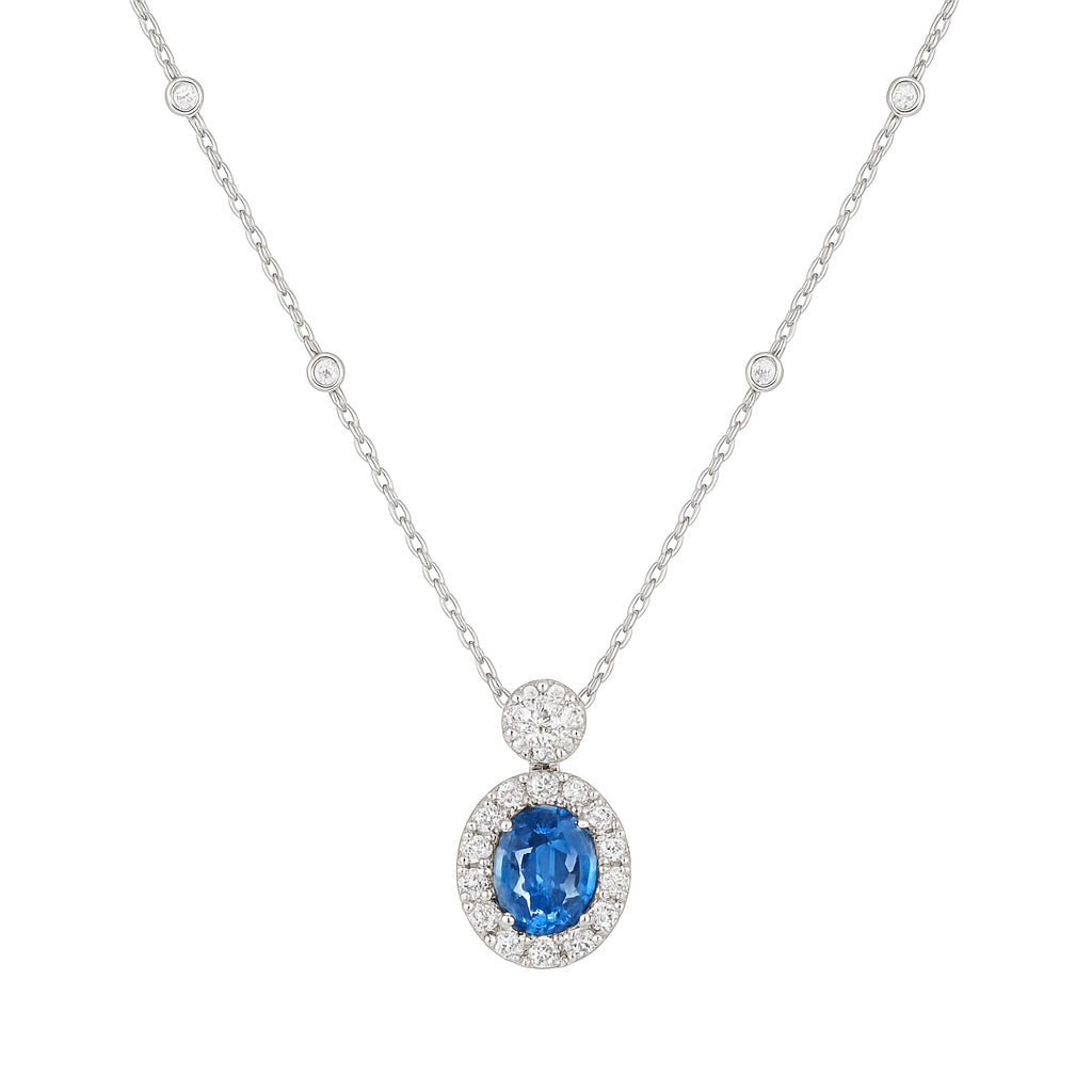 SP056491 - Necklace 18KW/4.5G 1SAPP-2.72CT 5RD-0.30CT 28RD-0.45CT
