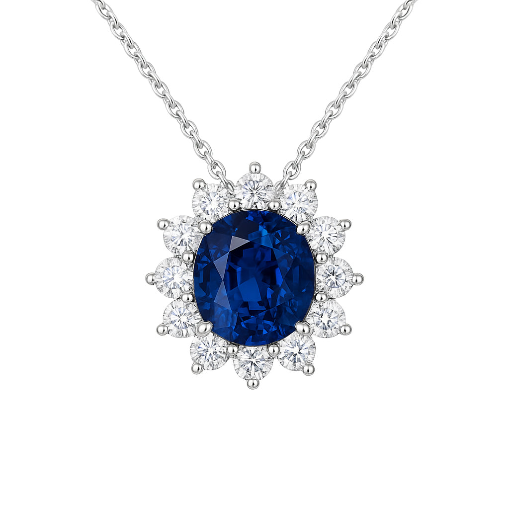 SP056494 - Necklace 18KW/3.9G 1SAPP-2.79CT 12RD-1.03CT