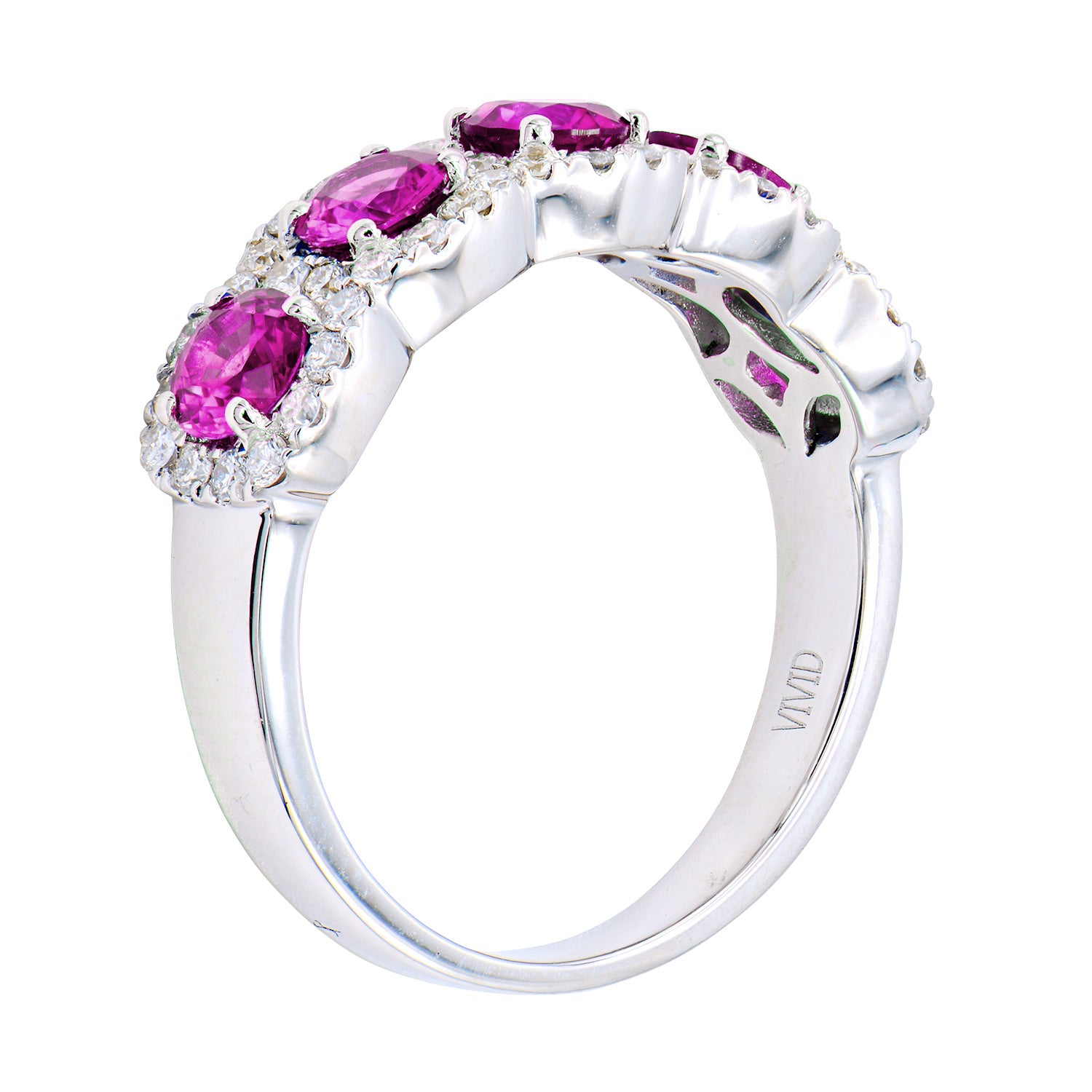 14K White Gold Pink Sapphire Ring, 0.89ct