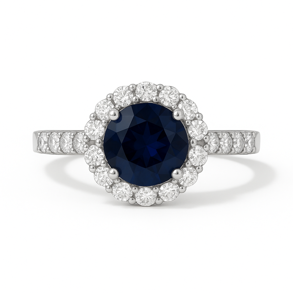 18KW Blue Sapphire Ring