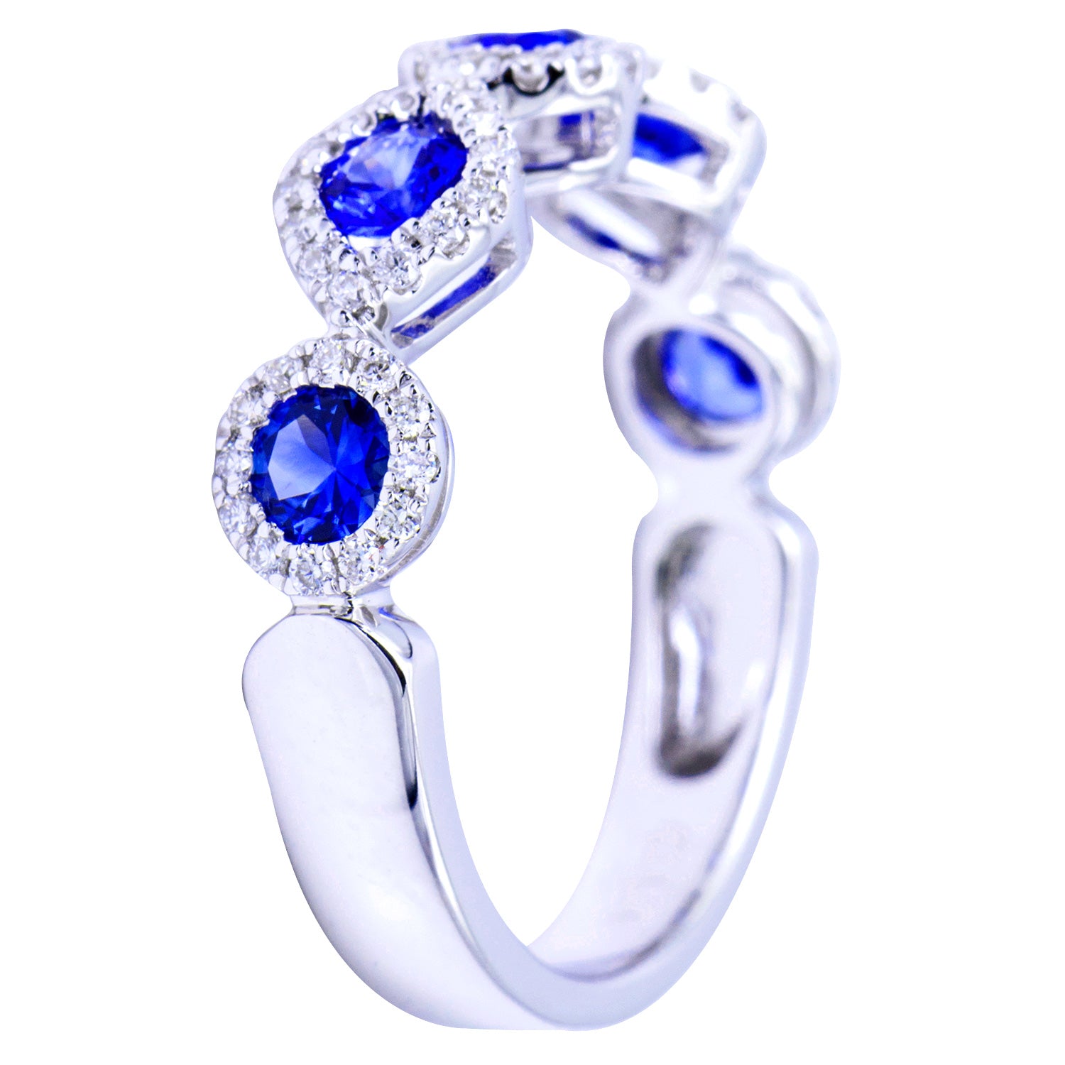 18K White Gold Blue Sapphire Ring, 0.81ct