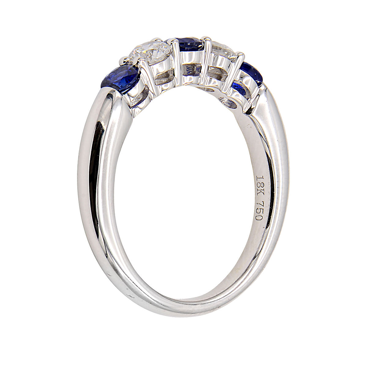 18K White Gold Blue Sapphire Ring, 0.66ct