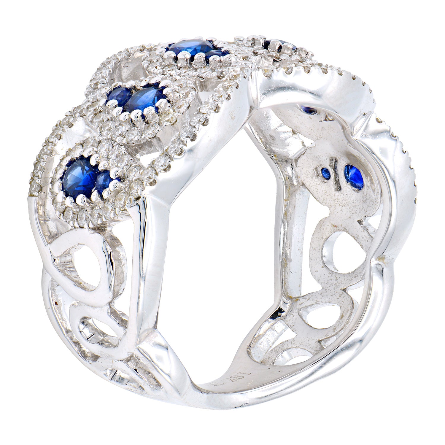 18K White Gold Blue Sapphire Ring, 0.79ct
