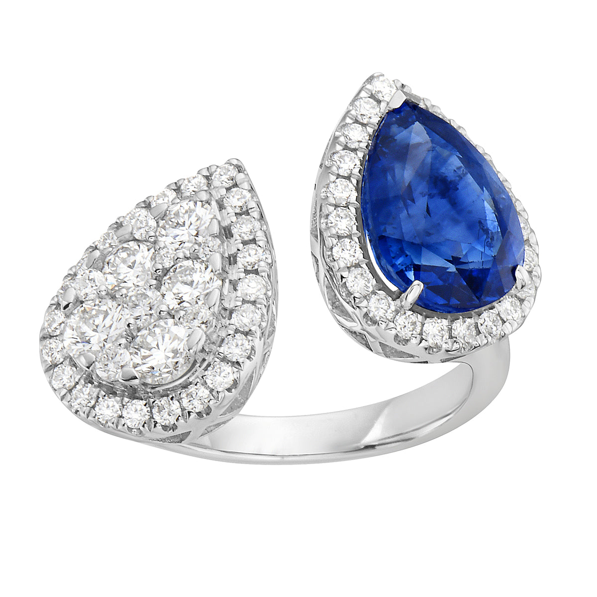 SR055065 - Ring 18KW/6.9G 1SAPP-3.48CT 5RD-0.58CT 51RD-0.50CT