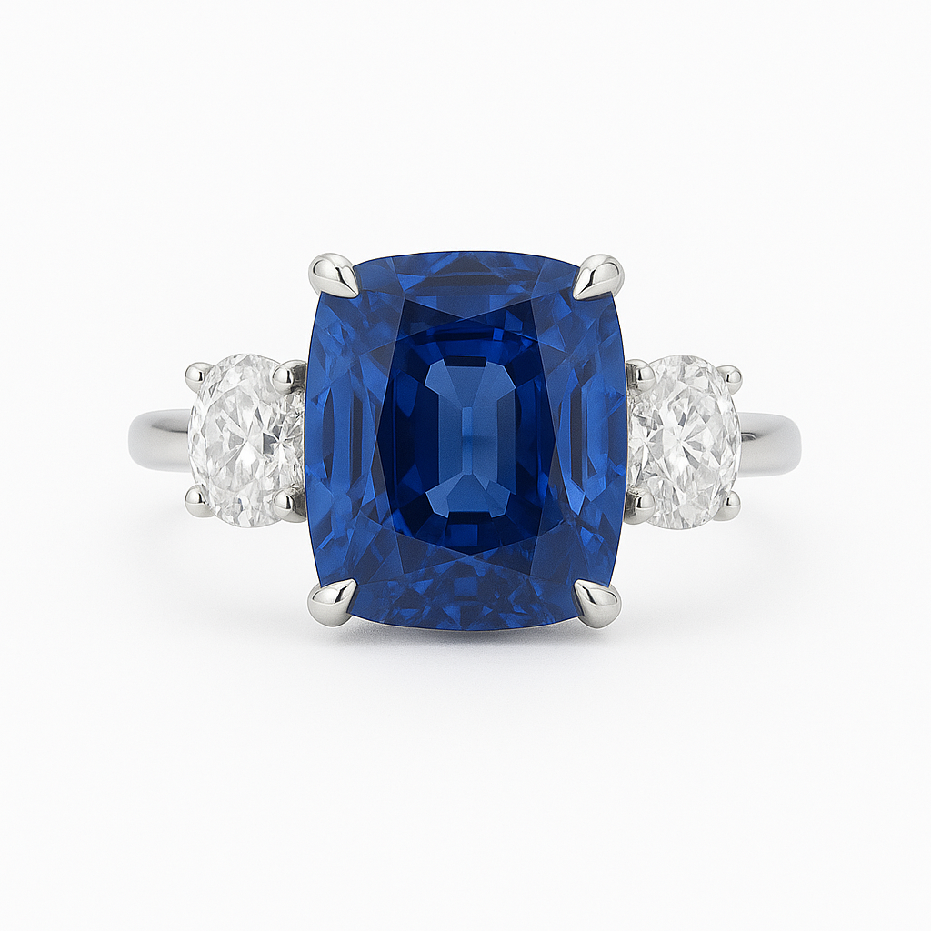 SR056657 - Ring 18KW 1SAPP-4.00CT 1OV-0.81CT