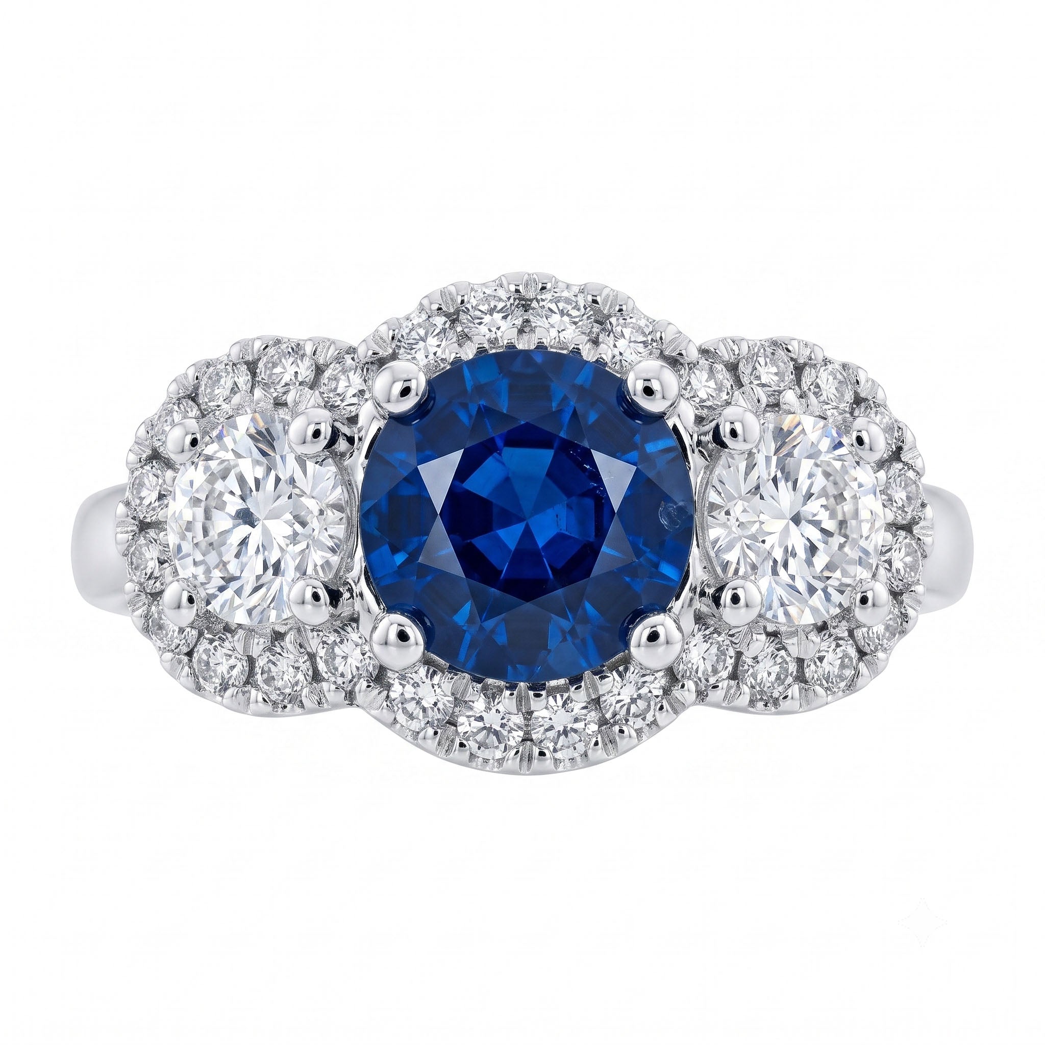 SR057065 - Ring 18KW/4.2G 1SAPP-0.92CT 2RD-0.51CT 28RD-0.21CT