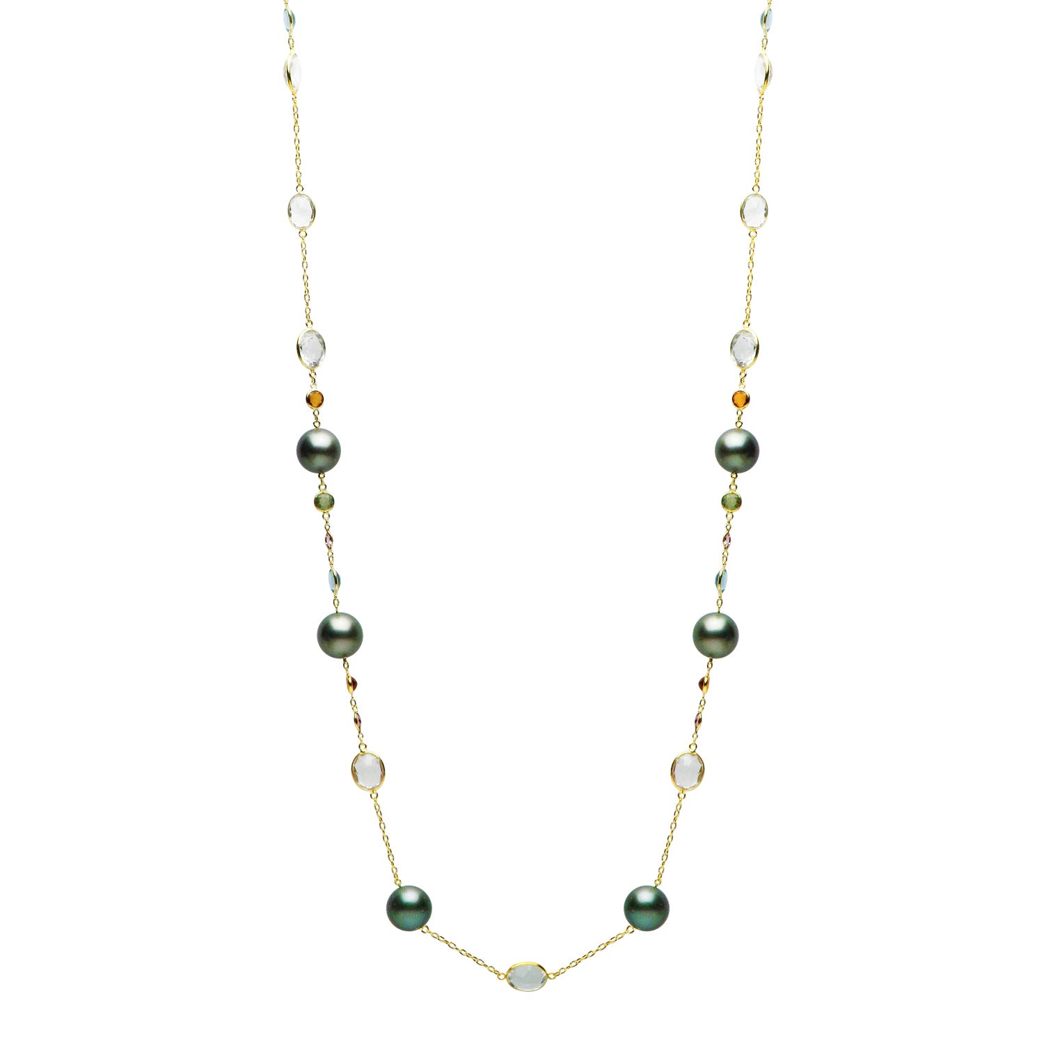 18K Yellow Gold Tahitian Pearl Tincup Bracelet, 10-11mm