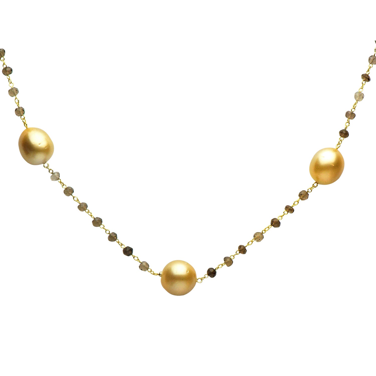 18KY Golden South Sea Pearl Tincup, 13-14mm