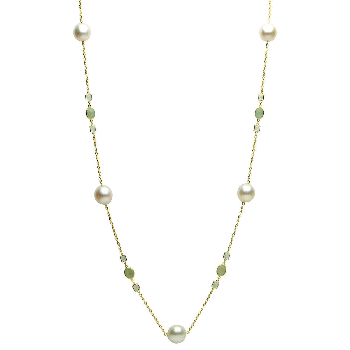 18K Yellow Gold South Sea Pearl Tincup Necklace, 12-13mm