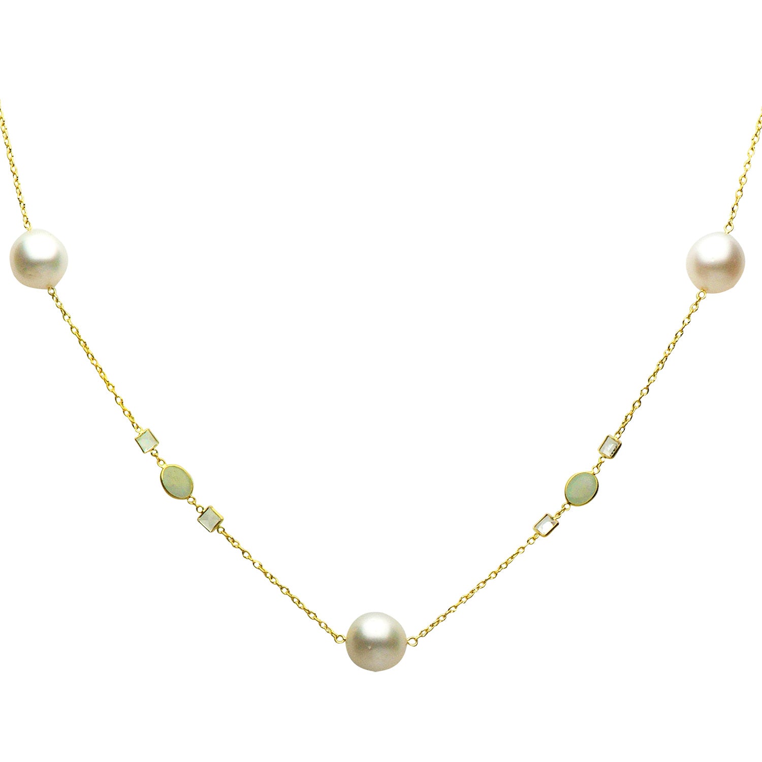 18KY White South Sea Pearl Tincup, 12-13mm