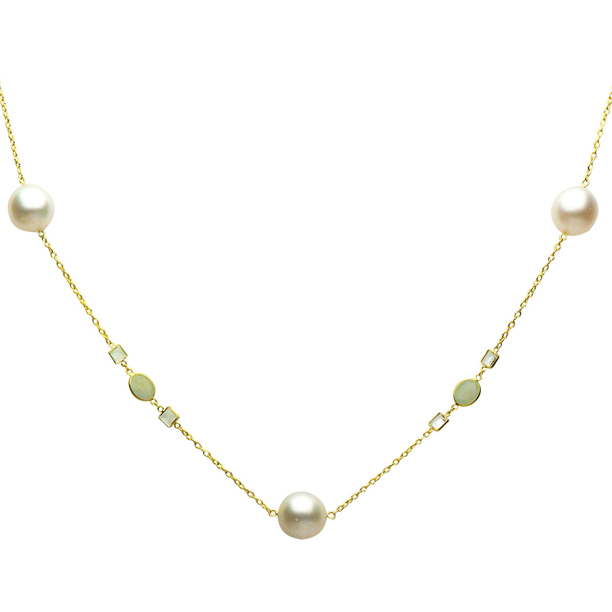 18K Yellow Gold South Sea Pearl Tincup Necklace, 12-13mm