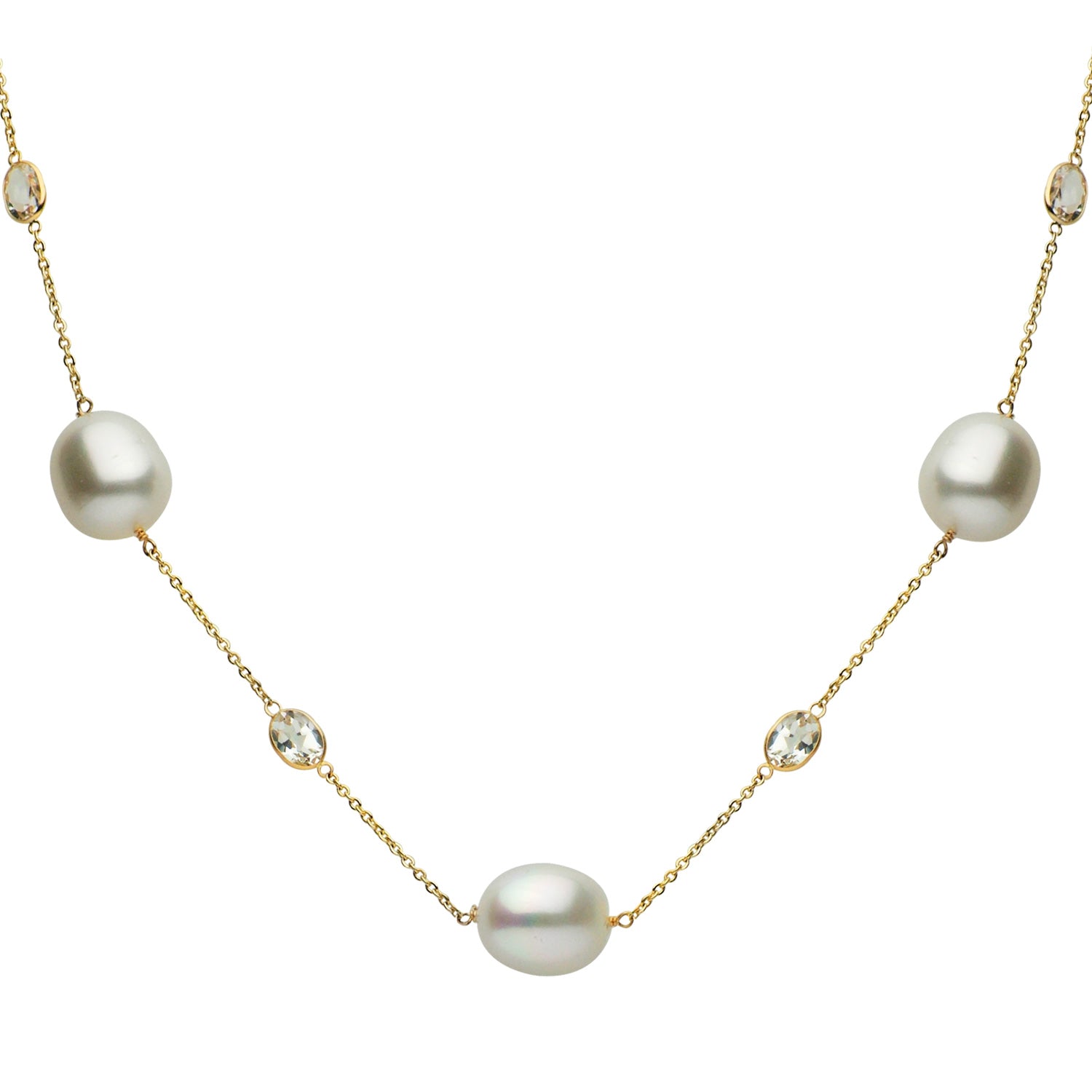 14KY White South Sea Pearl Tincup, 11-12mm