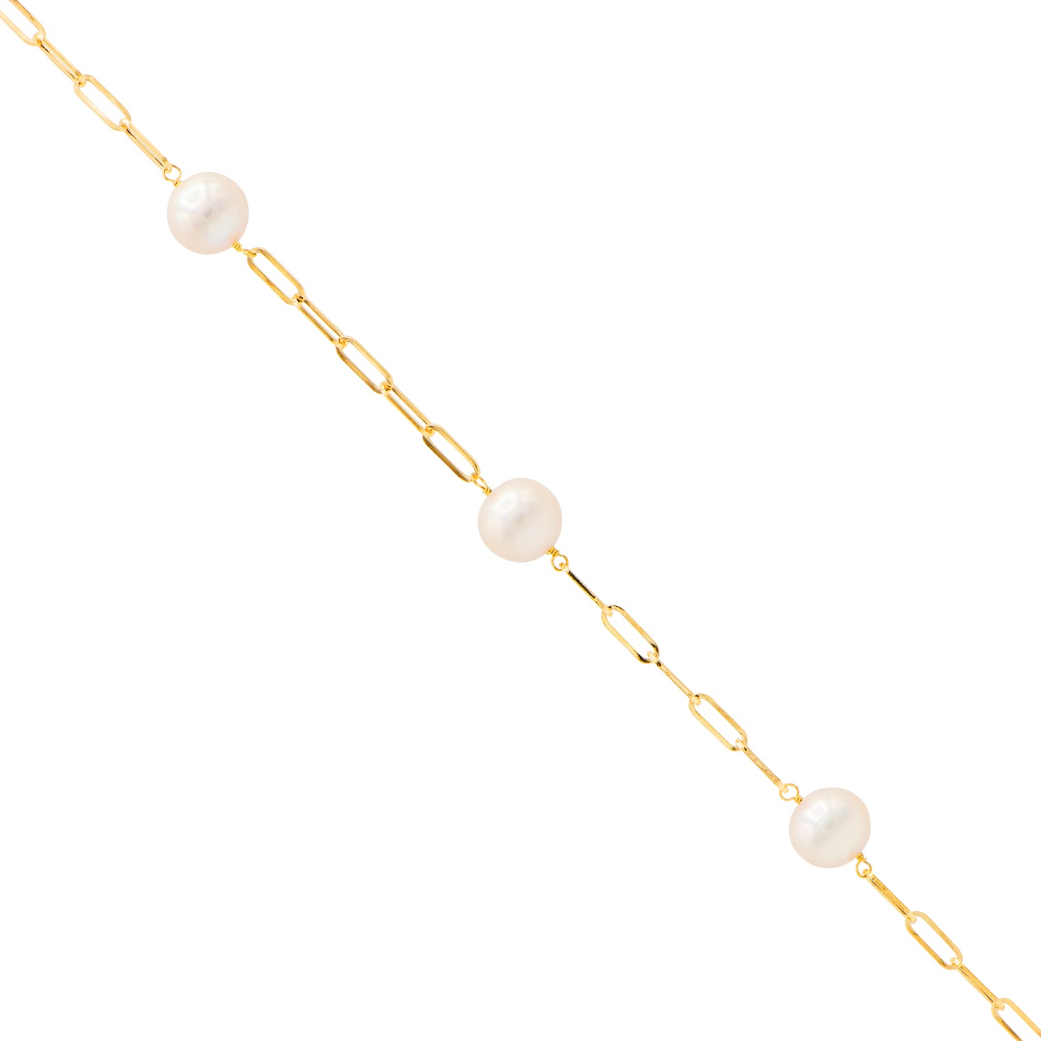 14K White Gold Freshwater Pearl Tincup Necklace, 10.50-11.50mm