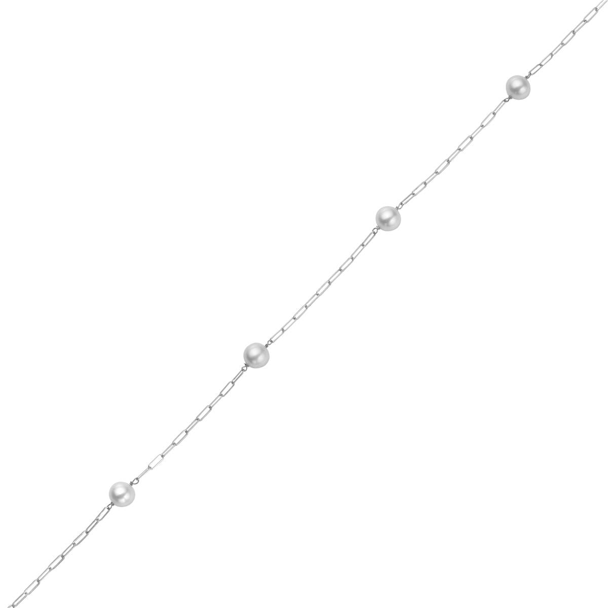 14K White Gold Freshwater Pearl Necklace, 8-9mm