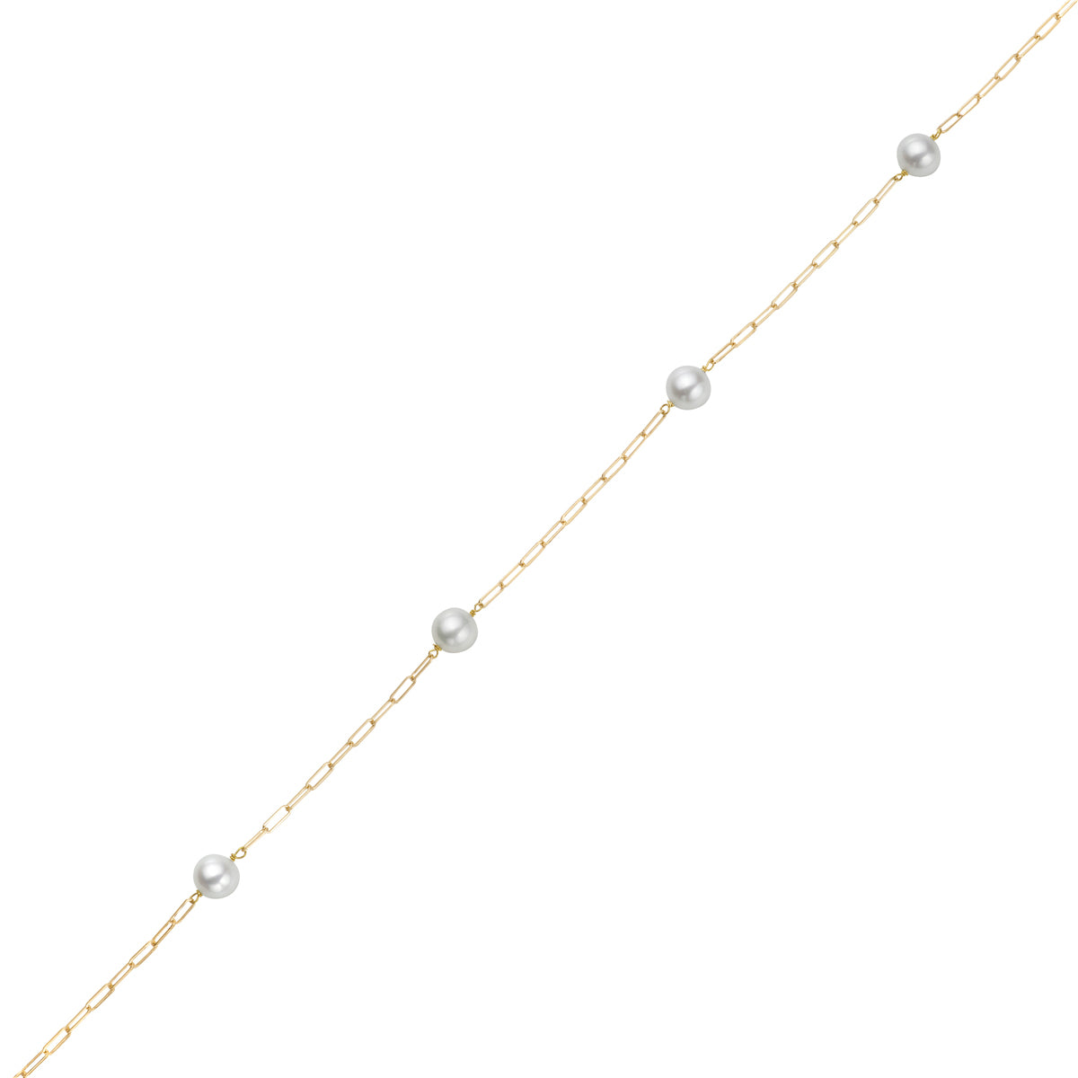 14K Yellow Gold Freshwater Pearl Necklace, 8-9mm