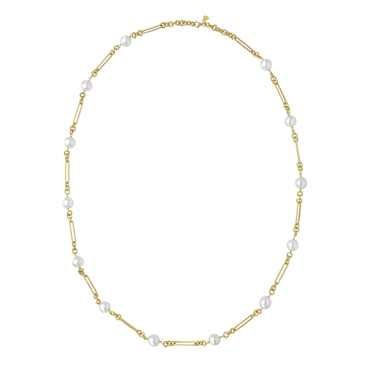 Handmade 14K Yellow Gold Freshwater Pearl Necklace, 9-10mm