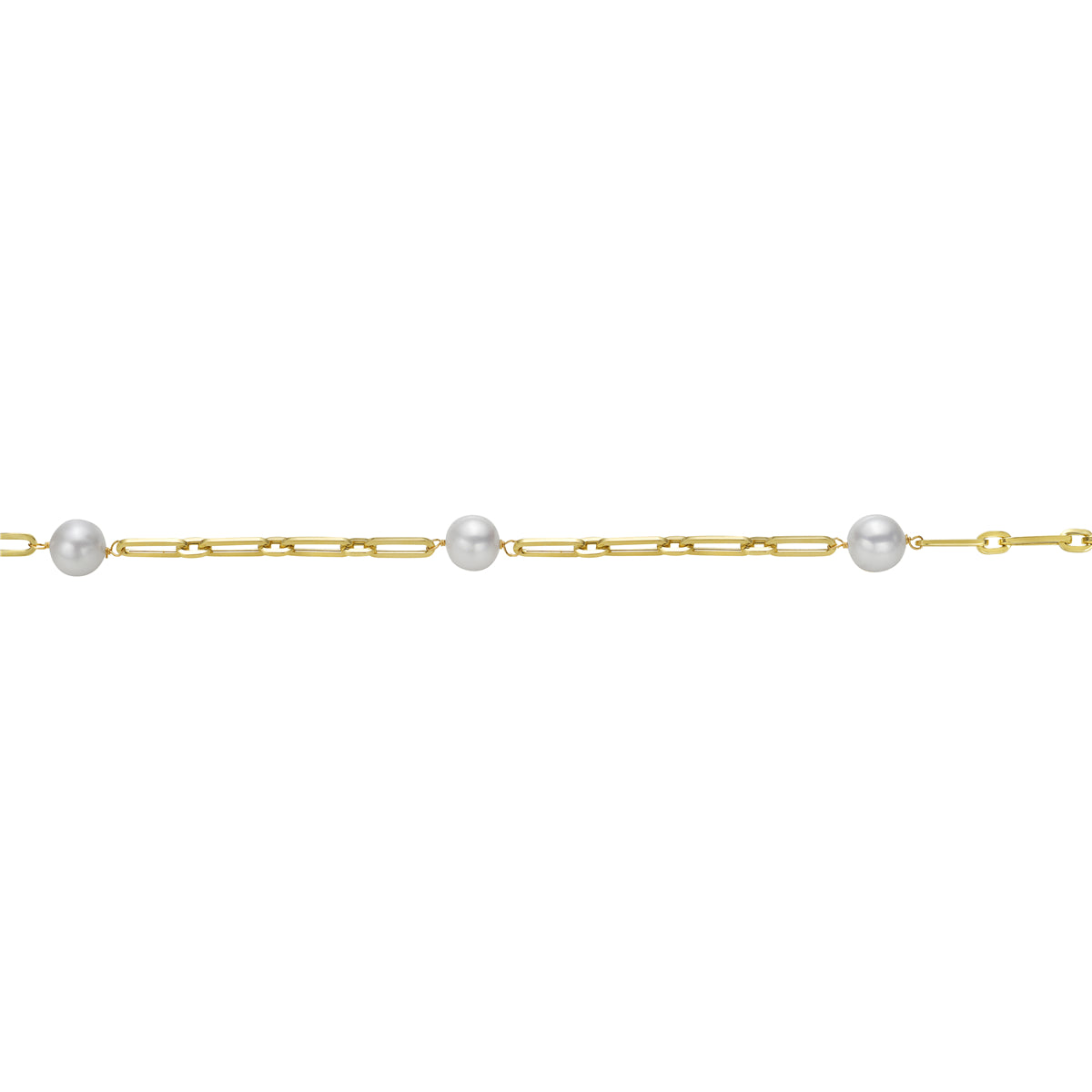 14K Yellow Gold Freshwater Pearl Tincup Necklace, 9-10mm