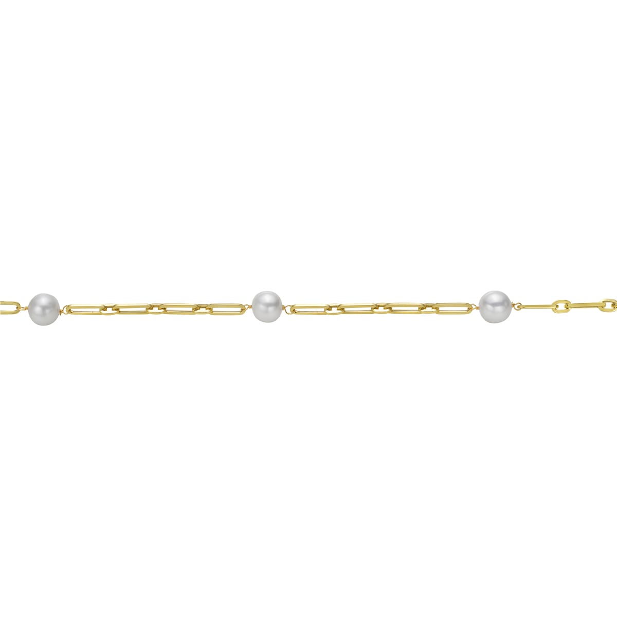 14K Yellow Gold Freshwater Pearl Tincup Necklace, 9-10mm