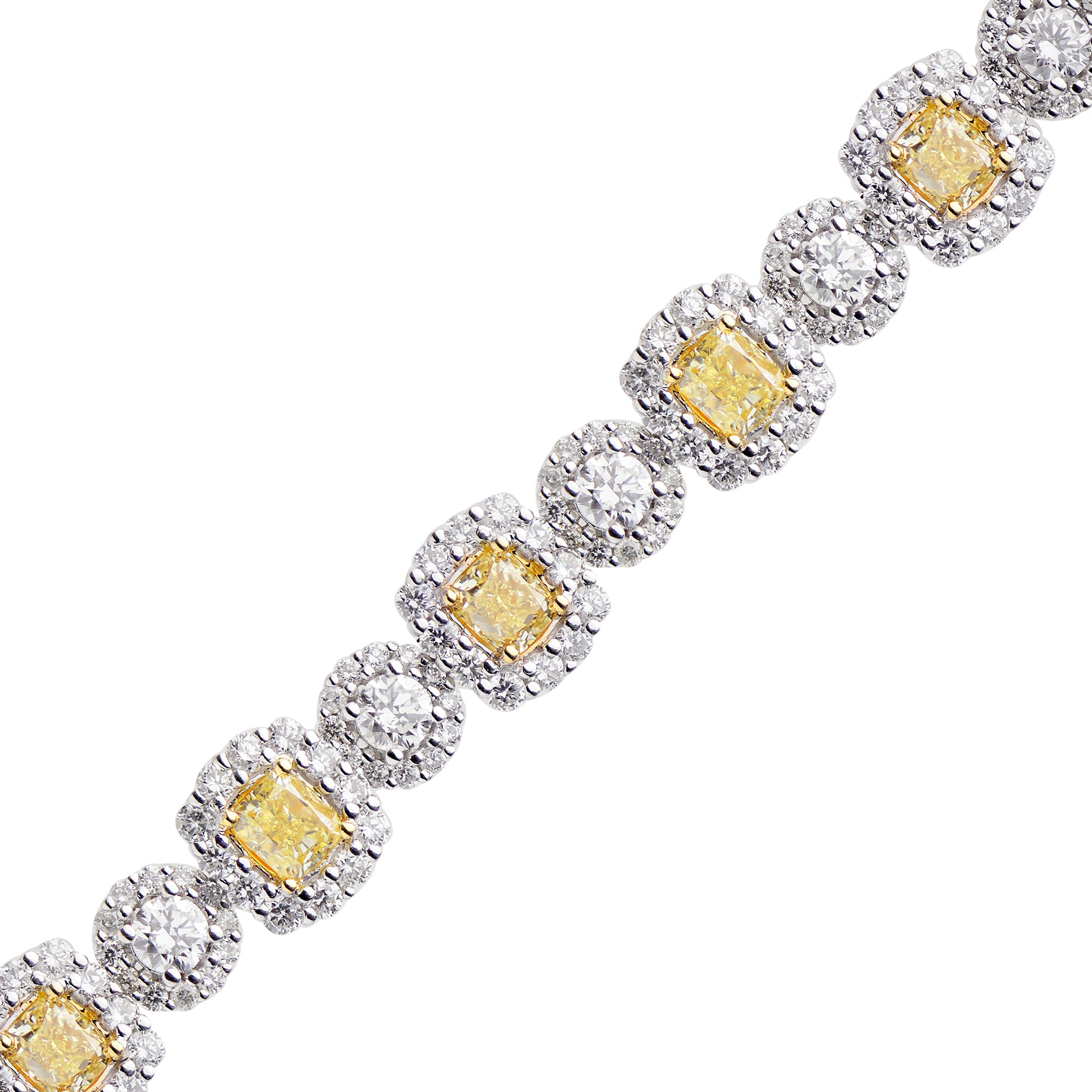 Handmade 18K Yellow Gold Diamond Bracelet, 7.92ct