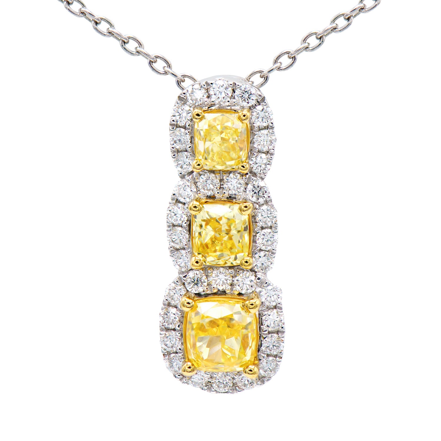 18KWY Yellow Diamond Pendant