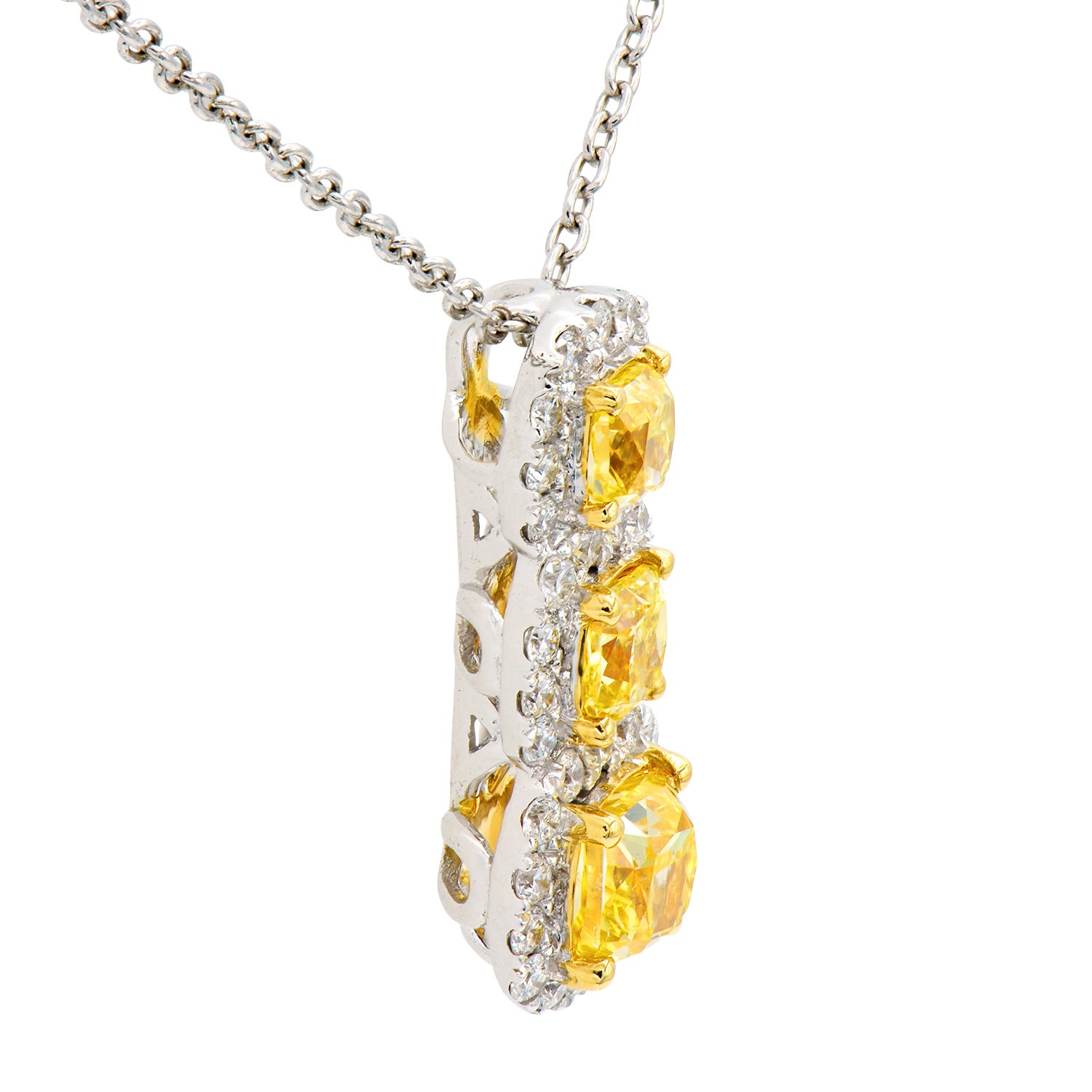 18KWY Yellow Diamond Pendant