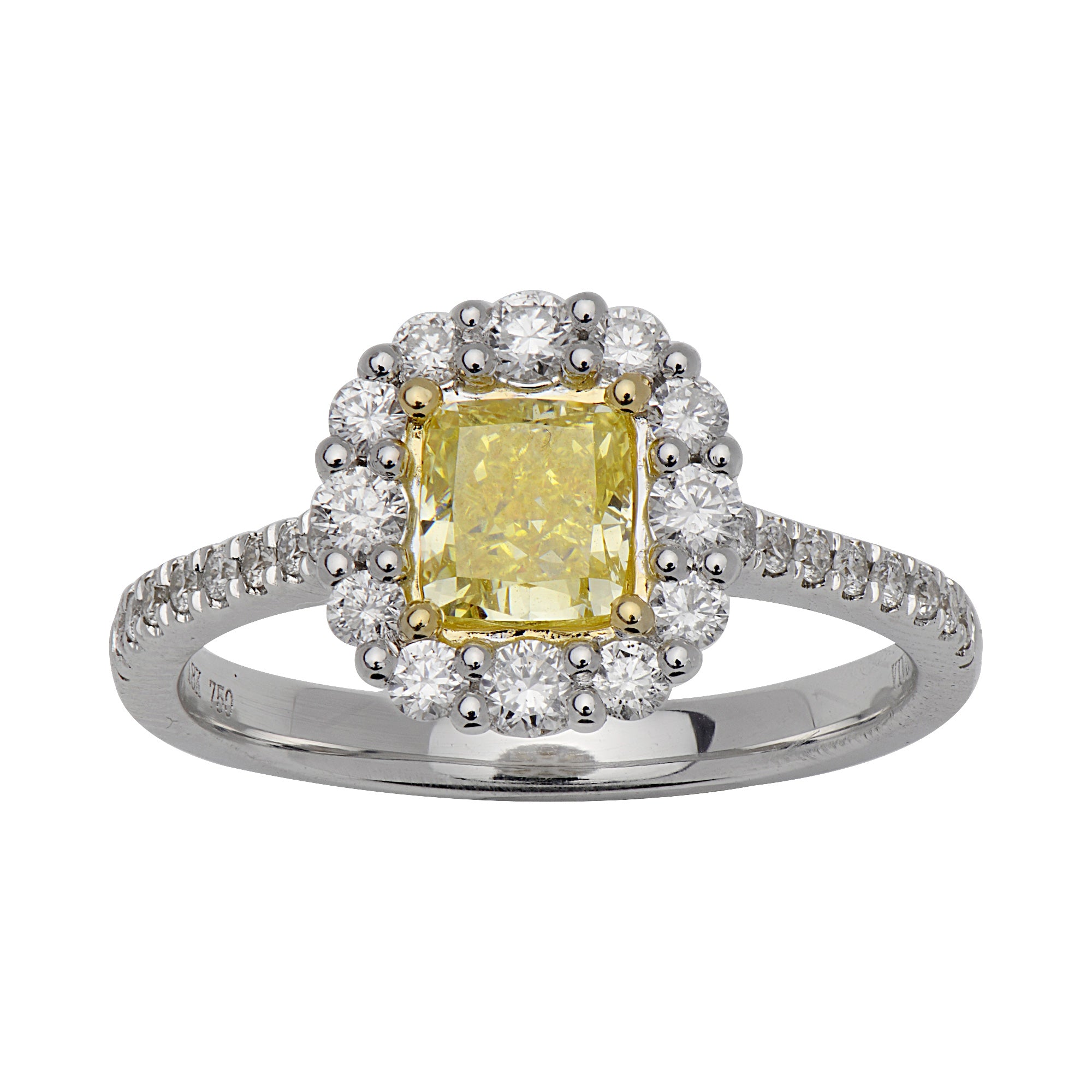 Handmade 18K Yellow Gold Yellow Diamond Ring