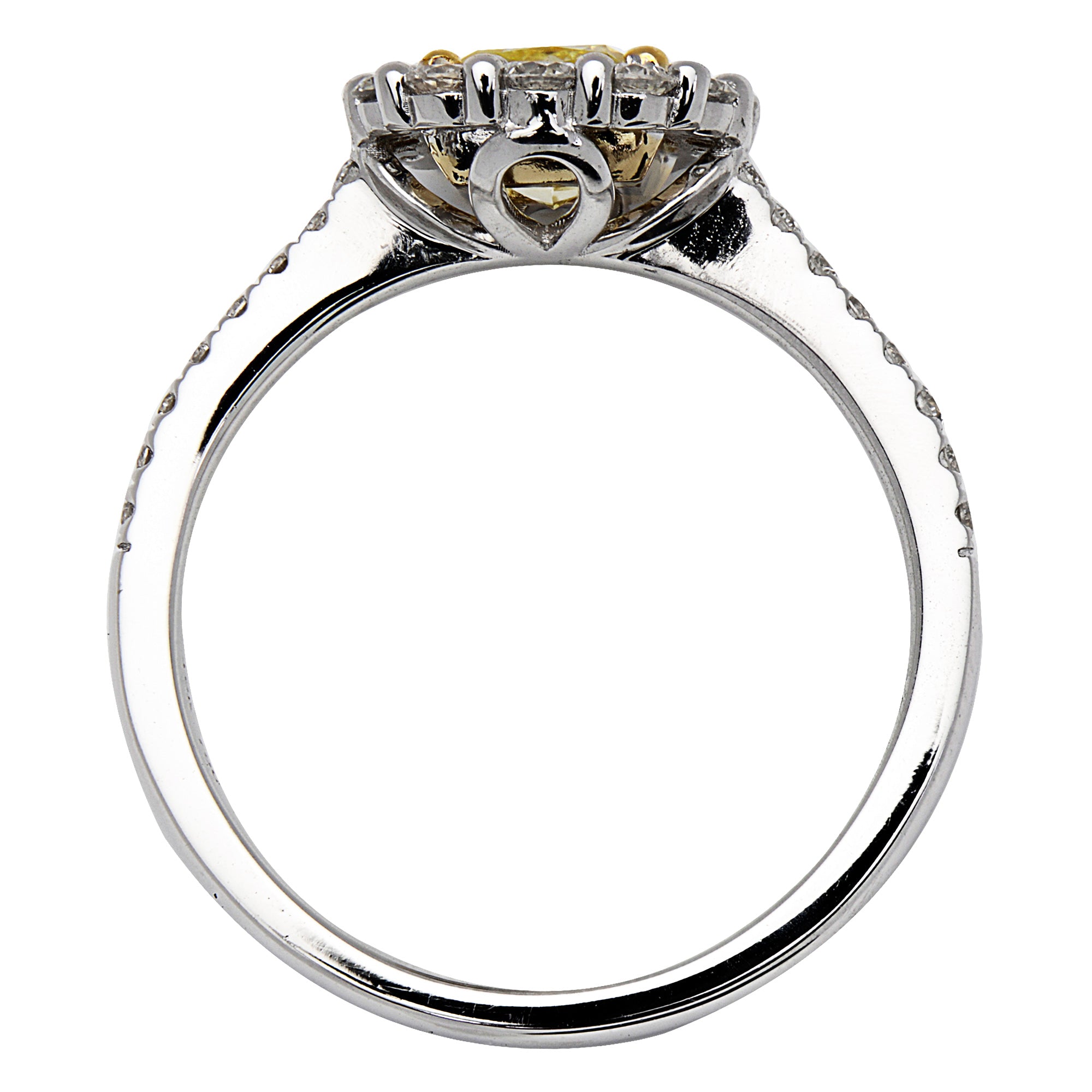 Handmade 18K Yellow Gold Yellow Diamond Ring, 0.8ct