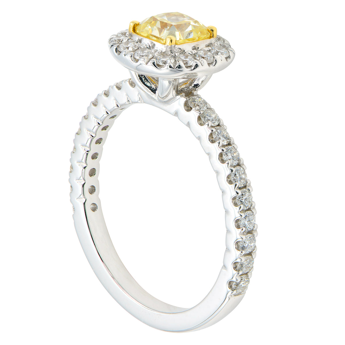 Handmade 18K Yellow Gold Yellow Diamond Ring, 0.75ct