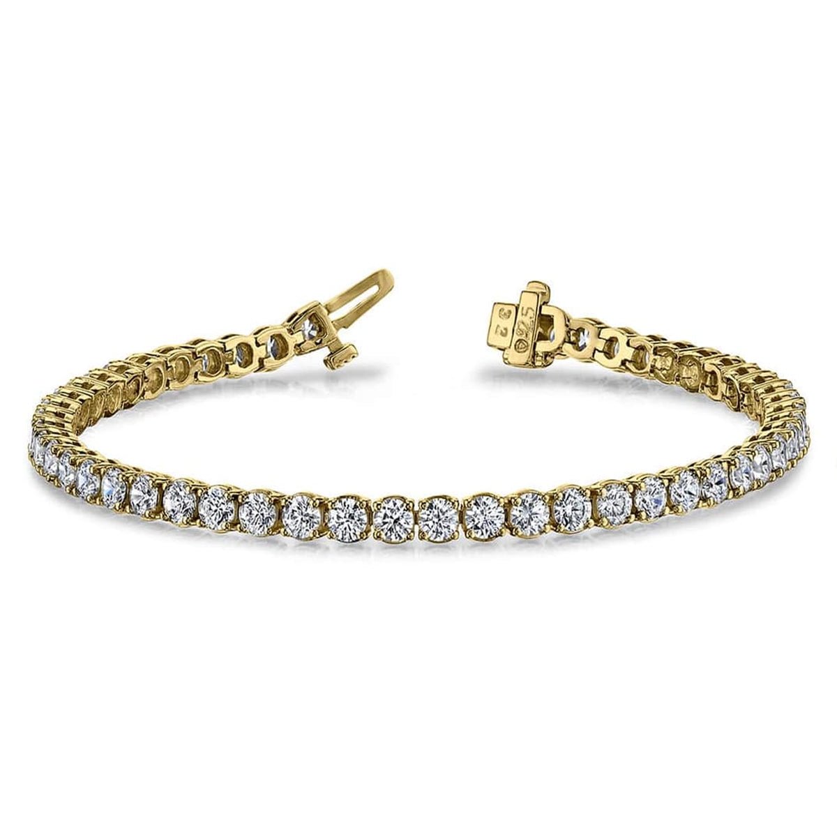 18K Yellow Gold Diamond Tennis Bracelet, 6ct