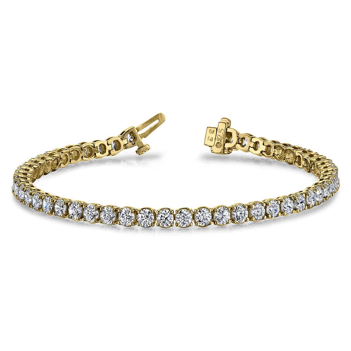 18K Yellow Gold Diamond Tennis Bracelet, 6ct