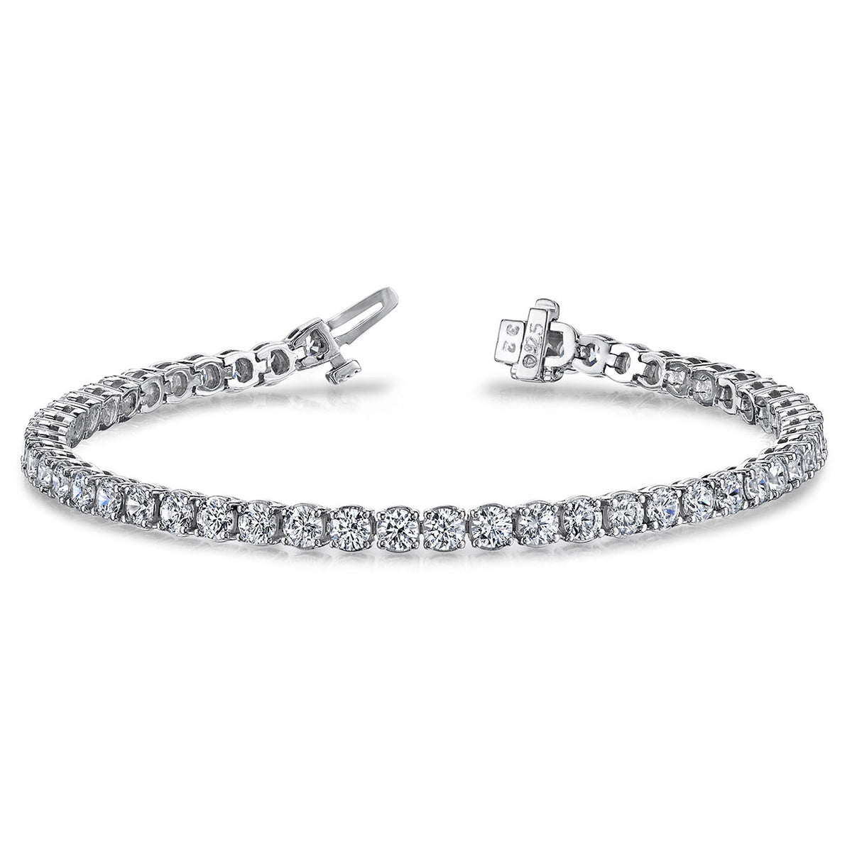 14K White Gold Diamond Tennis Bracelet, 3ct