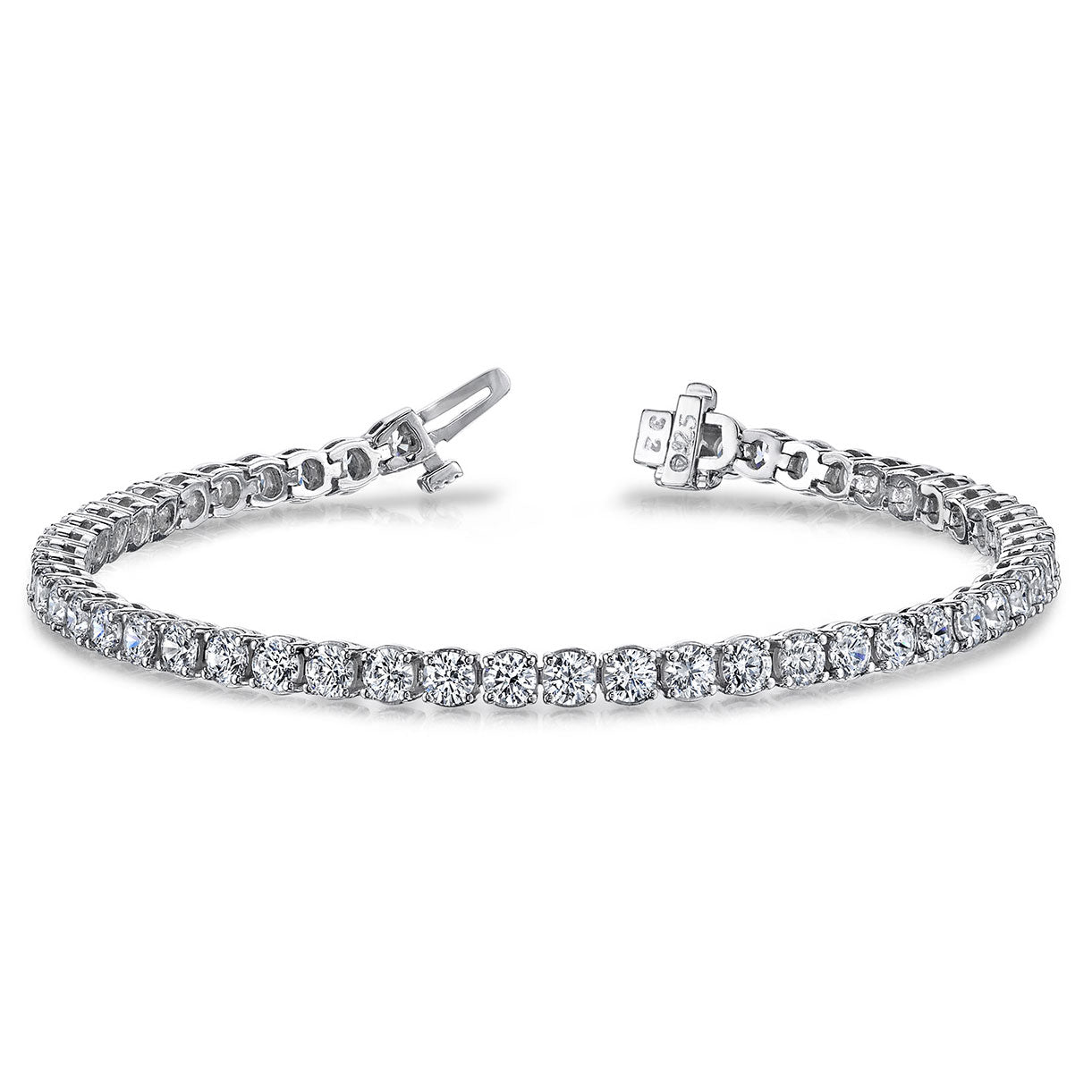 18K White Gold Diamond Tennis Bracelet, 9ct
