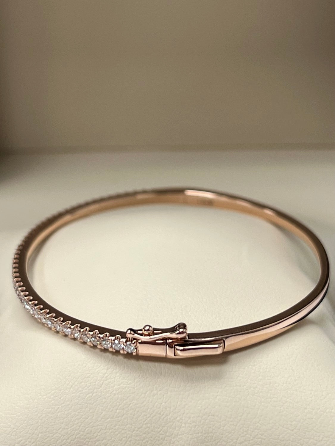 18K Rose Gold Diamond Bangle, 1.78ct