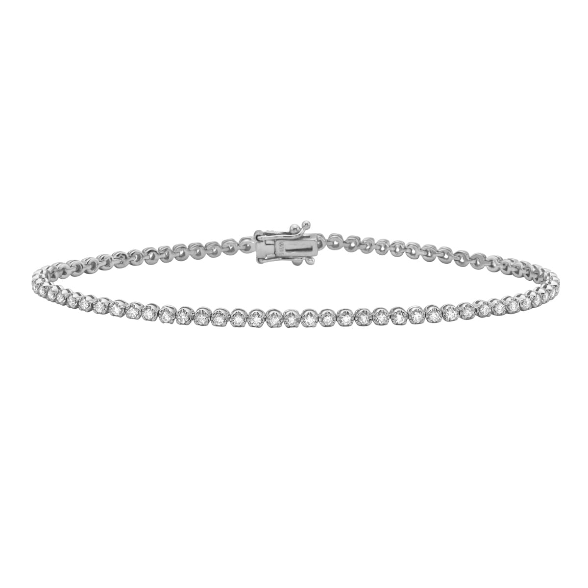 14K White Gold Diamond Jamie Tennis Bracelet, 1ct