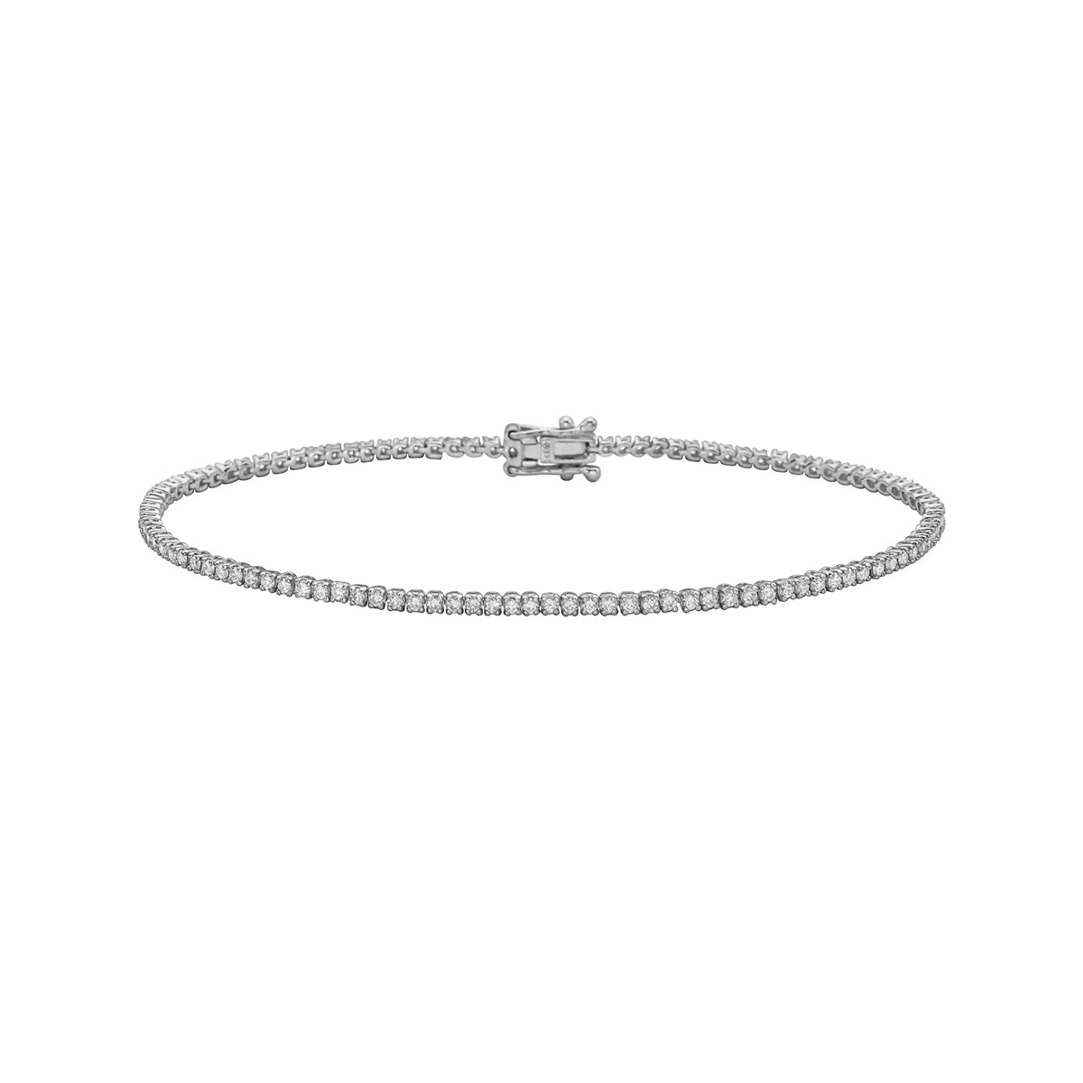 14K White Gold Prong Set DiamondTennis Bracelet