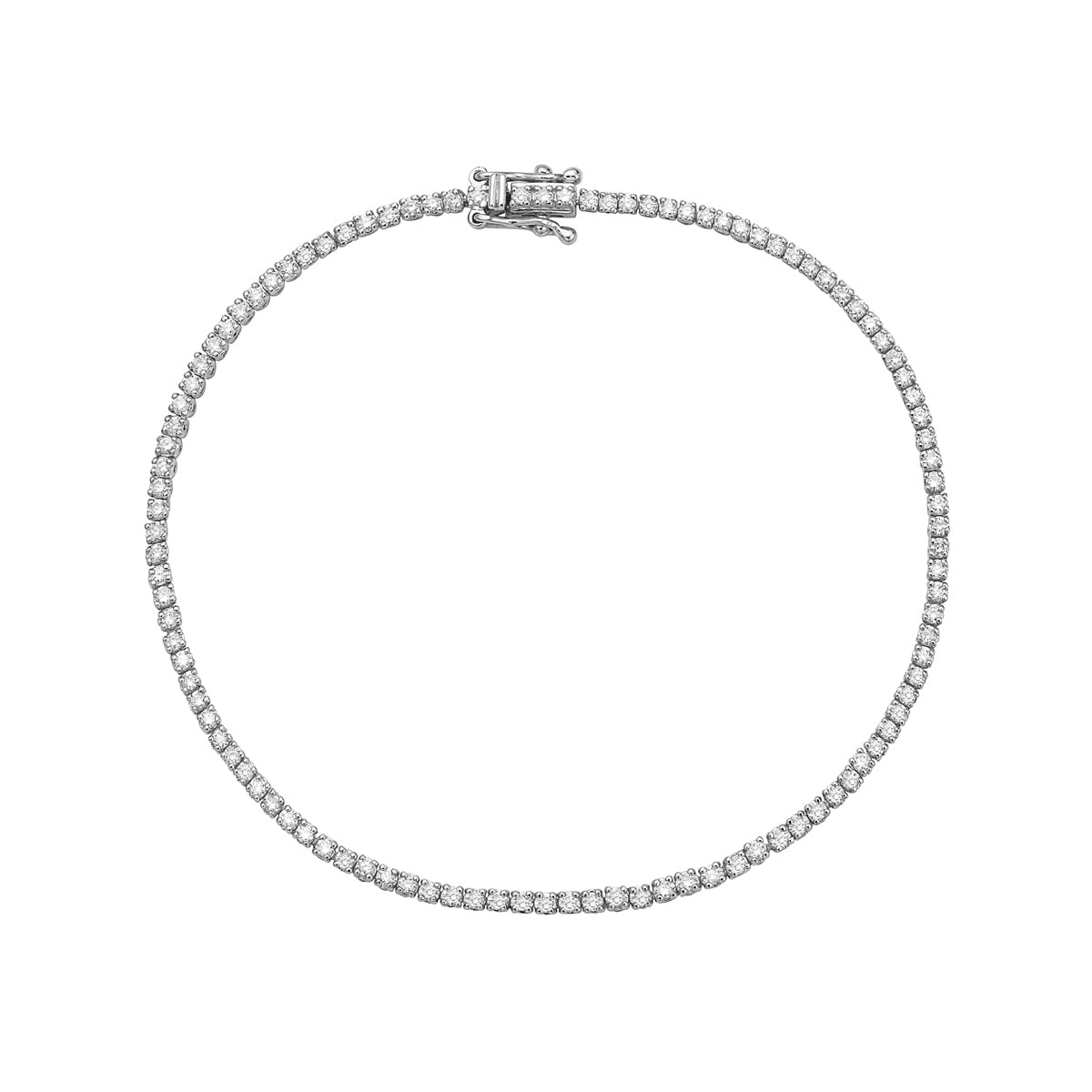 14K White Gold Prong Set DiamondTennis Bracelet