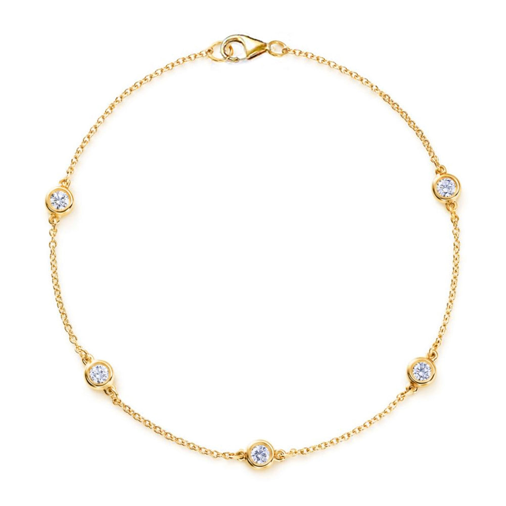 14K Yellow Gold Diamonds By The Yard Bracelet - Small