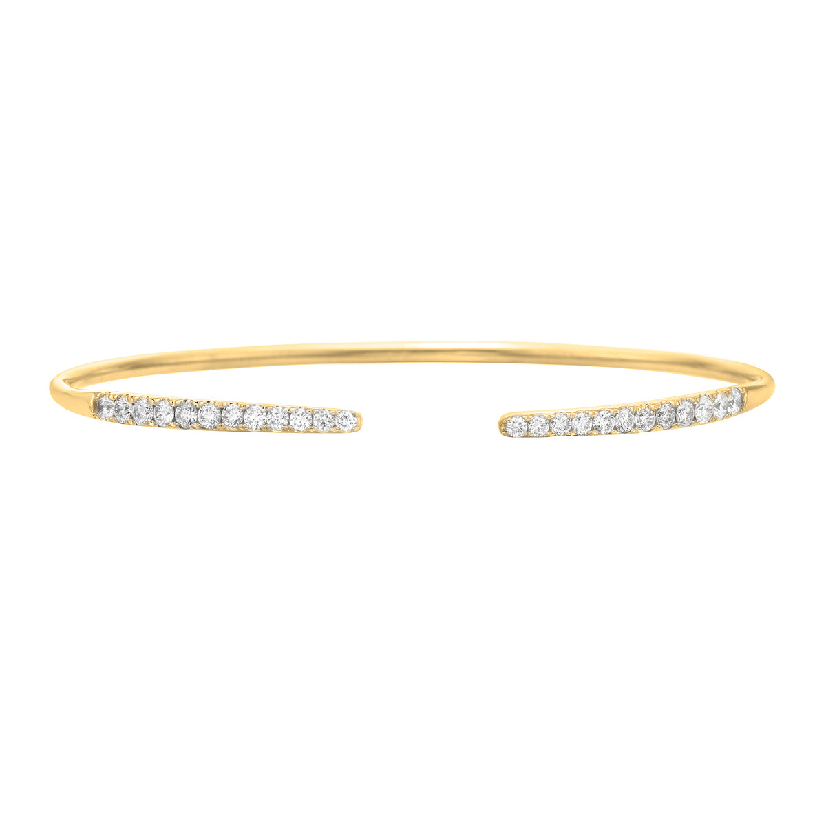 14K Yellow Gold Diamond Claw Bangle