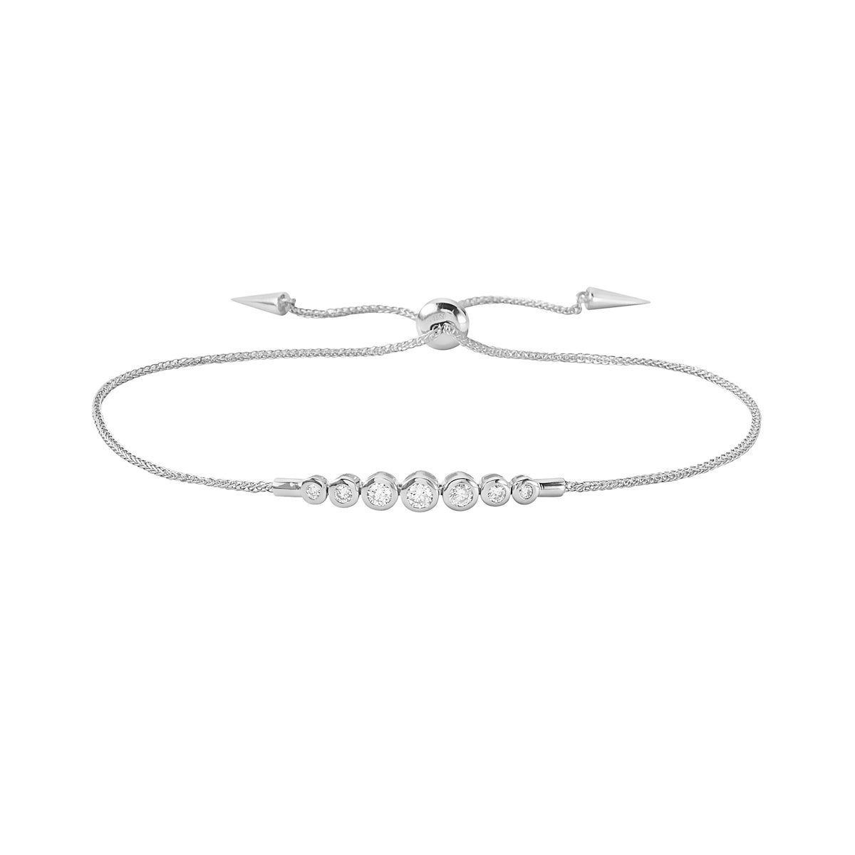 14K White Gold Drawstring Diamond Bracelet